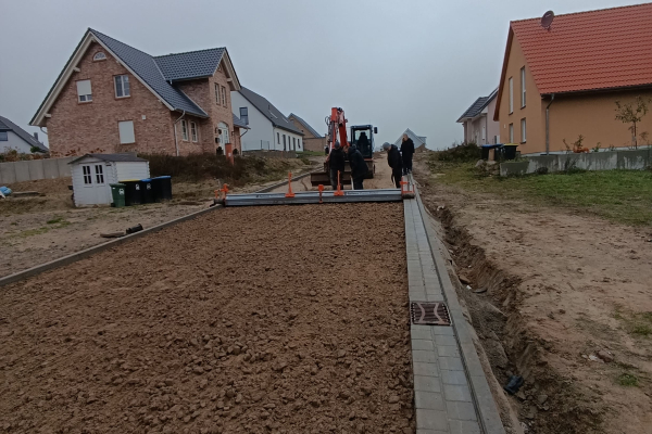 Erschließung im Neubaugebiet