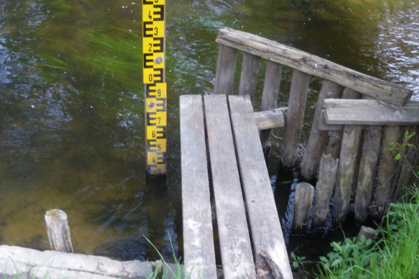 Pegelmessstab im Wasser